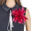 Fashion Cloth Feather Brooch Fabric Flower Corsage Exquisite Lapel Pin for Women Accessories Wedding Party Jewelry