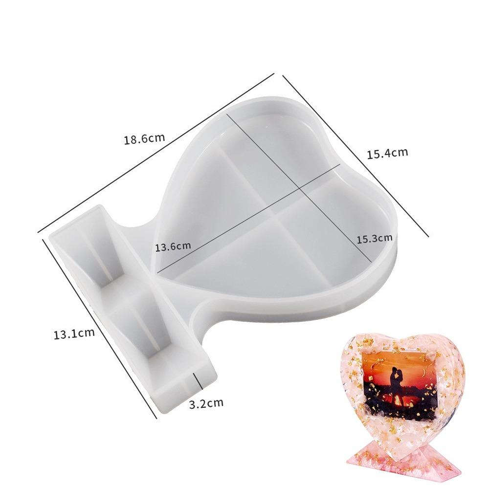 2pcs White Heart Silicone Mold Two Sizes Handmade Frame Mold  Home Decoration Making