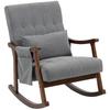 Wood Frame Rocking Accent Chair - Grey