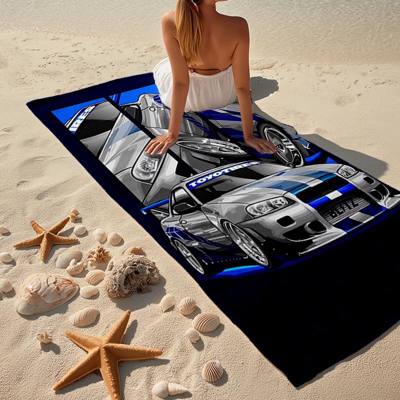 Ultra-weiches Strandtuch mit Rennsport-Thema, ideal für Pool - Camping, Tauchen - Perfekter Reisebegleiter, Lebendiges Strandtuch.