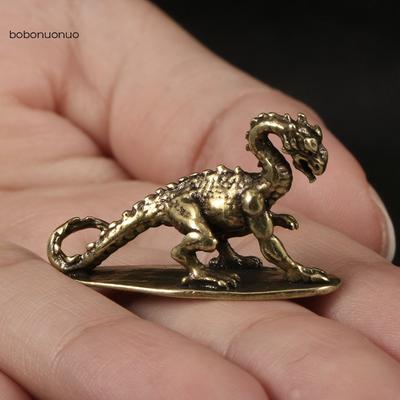 Massives Messing Spitfire Drache Kleine Statue Desktop Ornament Chinesische Mythische Tierfiguren Retro Heim Feng Shui Dekoration Handwerk