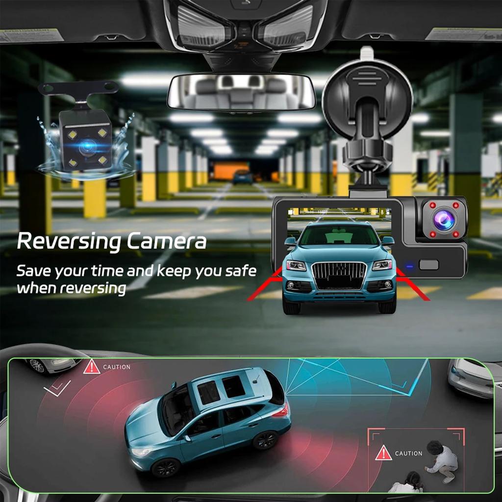 3Camera Dash Cam For Car Camera 1080P Video Recorder WIFI Car DVR Front Rear View  2/3Cam Night Vision Black Box Car Accessories