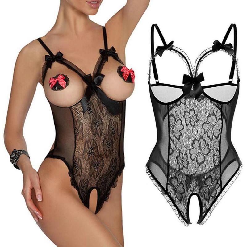 Flirting Underwear Women Babydoll G-String Couple Sex Toy Sleepwear Expose Breast Hip Lace Sexy Lingerie