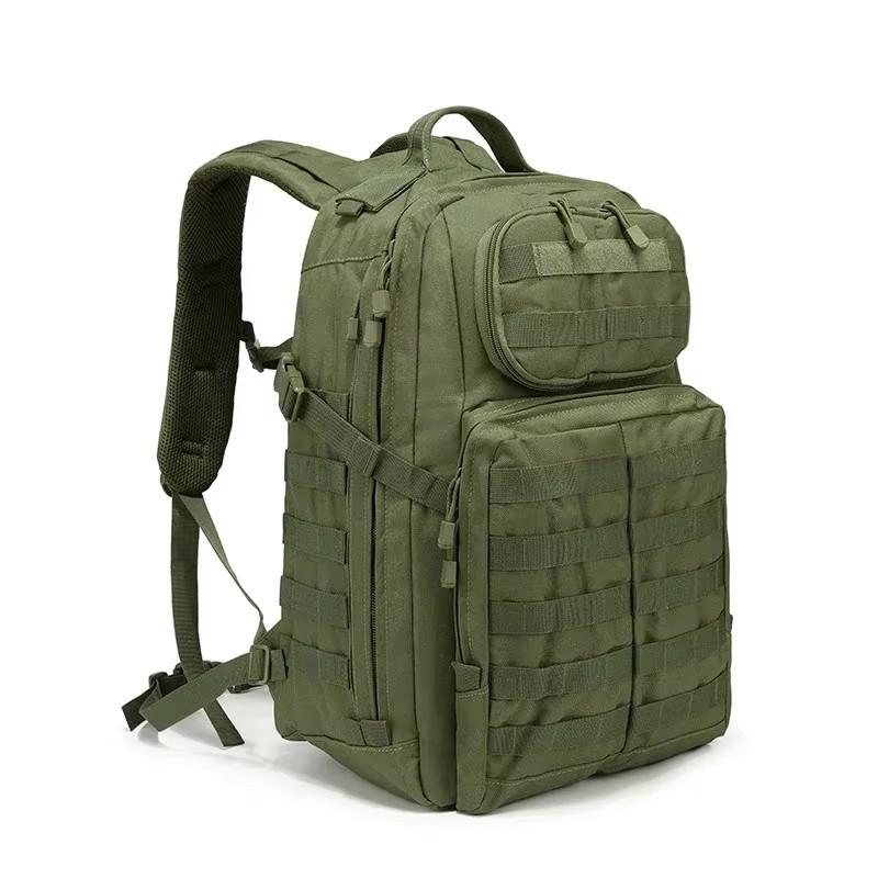Camping Backpack, Travel Daypack Rucksacks Outdoor Hiking Fishing Training Shoulder Bag Mountaineer Bag армия зеленый