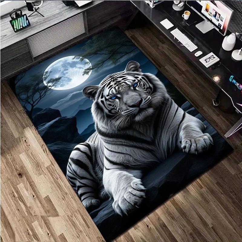 1Pc Tiger and Wolf Print Rug - home decoration Carpet For Living Room Bedroom Flooring Computer Chair Area Rug