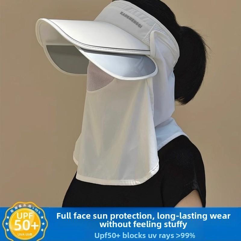 Summer Sun Hat with UV Protection, Face Mask, Sun Hat with Wide Brim for Outdoor Cycling, Unisex