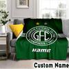 Custom Name Guarani FC Crest Throws Blanket Flannel Blankets for Couch Bed Gifts for Men Women Picnic blanket Christmas fan gifts