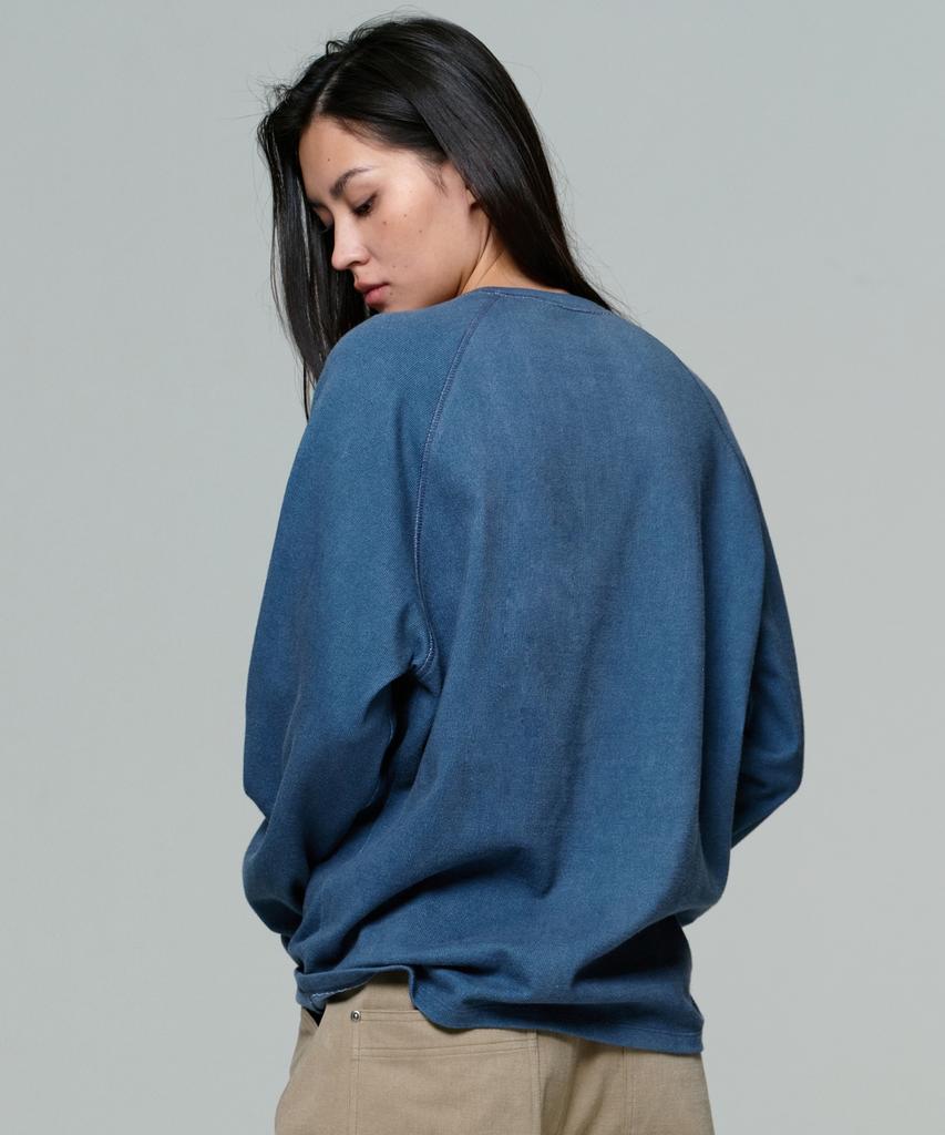 ERA Unisex Garment Dyed Raglan Ls T - Faded Blue