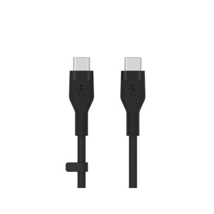 USB-C-kabel - BELKIN - 1X2 FLEX SILIKON - 1M - Svart og Hvit - Hurtiglading 50% på 26 min