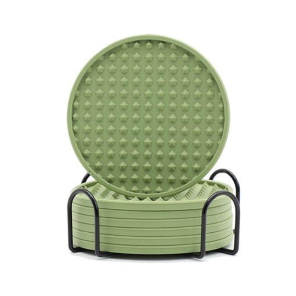 6 STÜCK Hitzebeständige Silikon-Untersetzer mit Halterung Verbrühschutz Möbelschutz Tassen- und Geschirrtrockenmatte Dekorativ