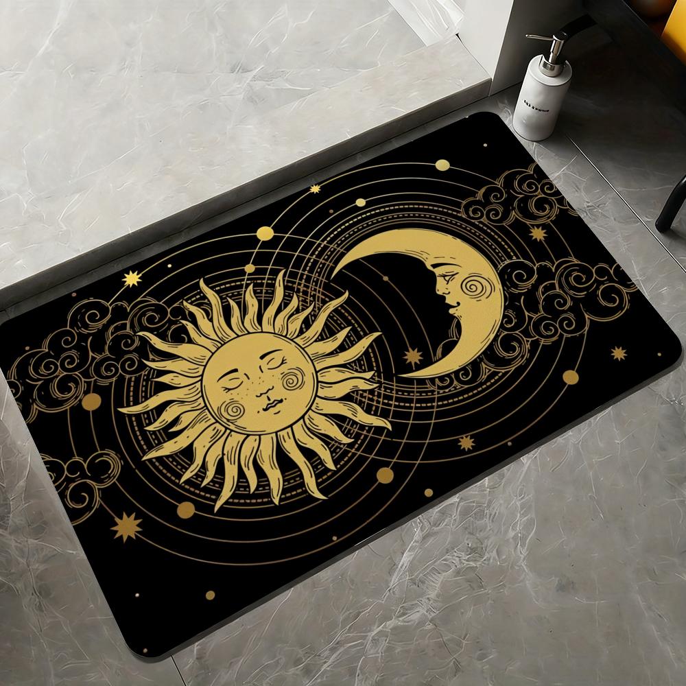Moon and Sun Floor Large Carpet Rug for Home Living Room Bedroom Sofa Doormat Decor Kids Play Area Rug Carpet Non-slip Floor Mat