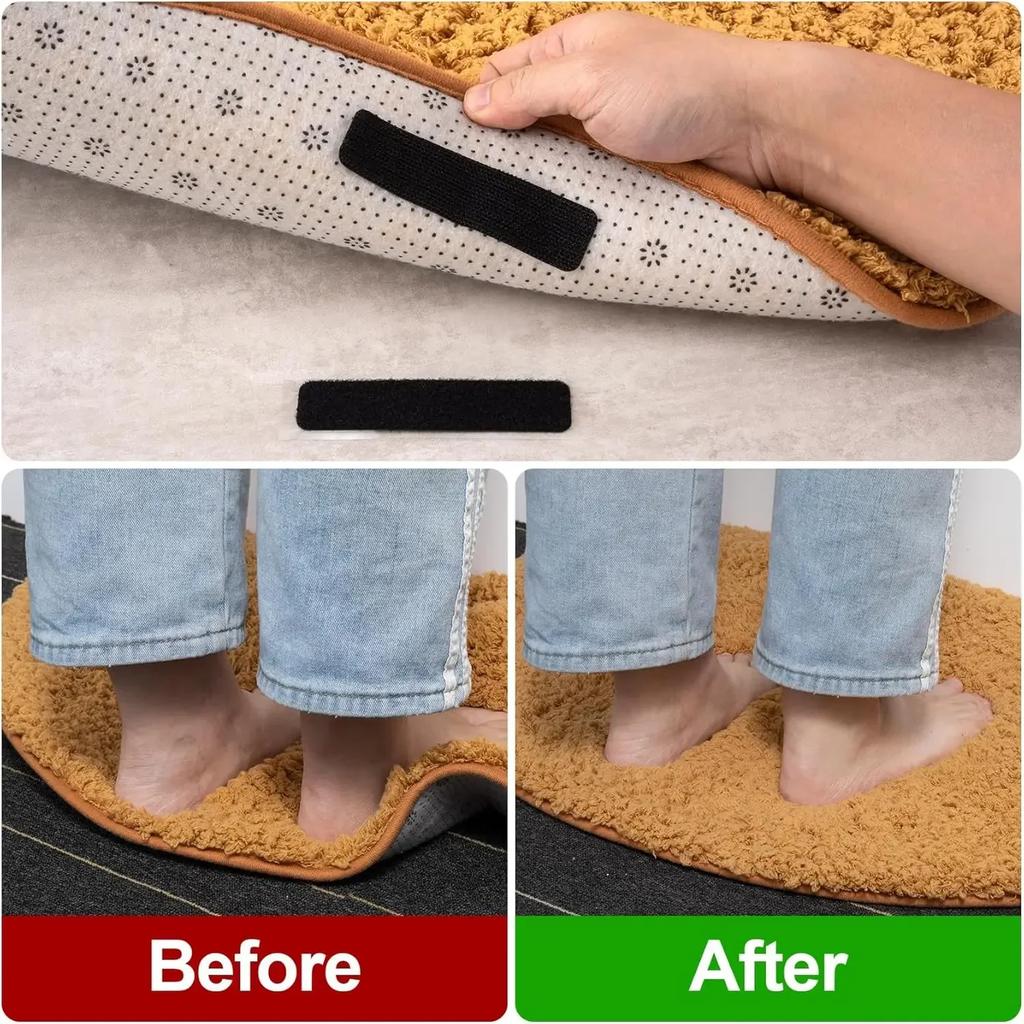 Heavy Duty Dual Sided Sticky Back Hook and Loop Tape for Securing Bedding Anti Slip Rug Pad Hidden Adhesive Fastener