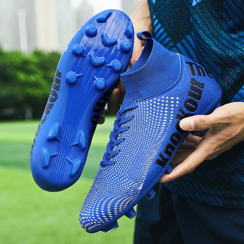 Große Fußballschuhe für Kinder, hohe Herrenschuhe, Wettkampf-Trainingsschuhe für junge Studenten, Kunstrasen, Schuhe mit langem Nagelkleber