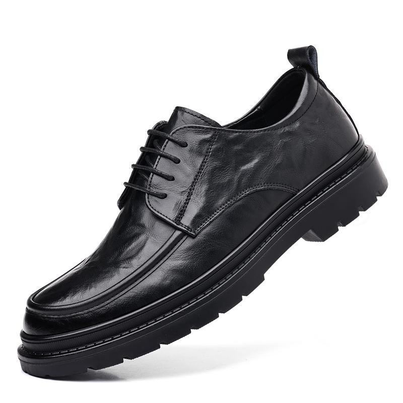 

Fashion Business Black Brown men s leather shoes Thick sole and trendy styles Dress up party Classic adult shoes for work 38-44 lace-up 44