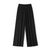 Pantalones Anchos Lisos con Pliegues para Mujer de Cintura Alta Elástica