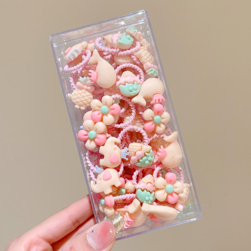 10-30PCS/Set, Cute Cartoon Animals, Hair Bands, Girls, Elastic Rubber Band, Headwear, Hair Accessories
