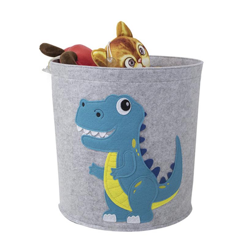 Panda Dinosaur Baby Storage Basket Felt Toy Organizer Laundry Clothes Bucket Cartoon Nursery Hamper for Kids Gift Idea