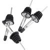 4Pcs Stainless Steel Olive Oil Spout Wine Stoppers with Sealed Dust Caps Leak Proof Liquor Bottle Pourers Speed Pour Spouts Bar Tools