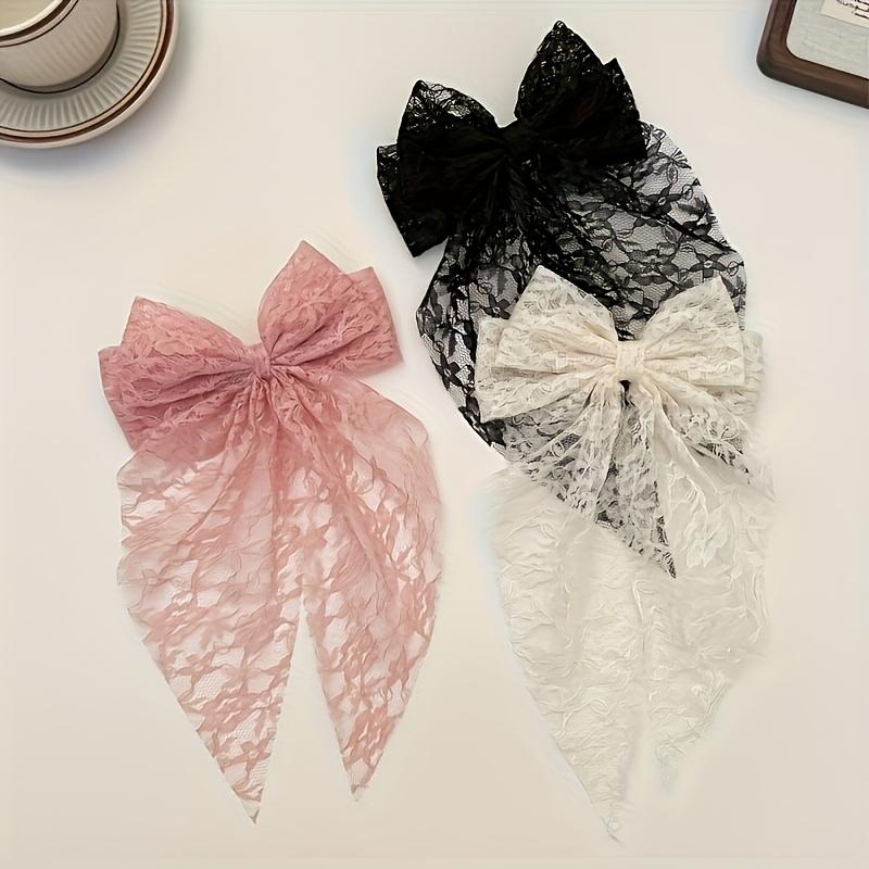 6Pcs Elegant Lace Bow Hair Clips, Suitable For Weddings, Parties, Everyday Use, Valentine's Day Gifts, Women'S Hair Accessories, Durable Hair Clips