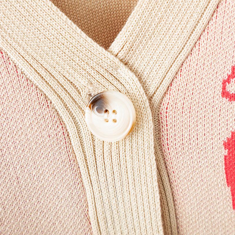 Jacquard Knitwear Three-Piece Set: Cardigan & Pants - Casual Loose Fit