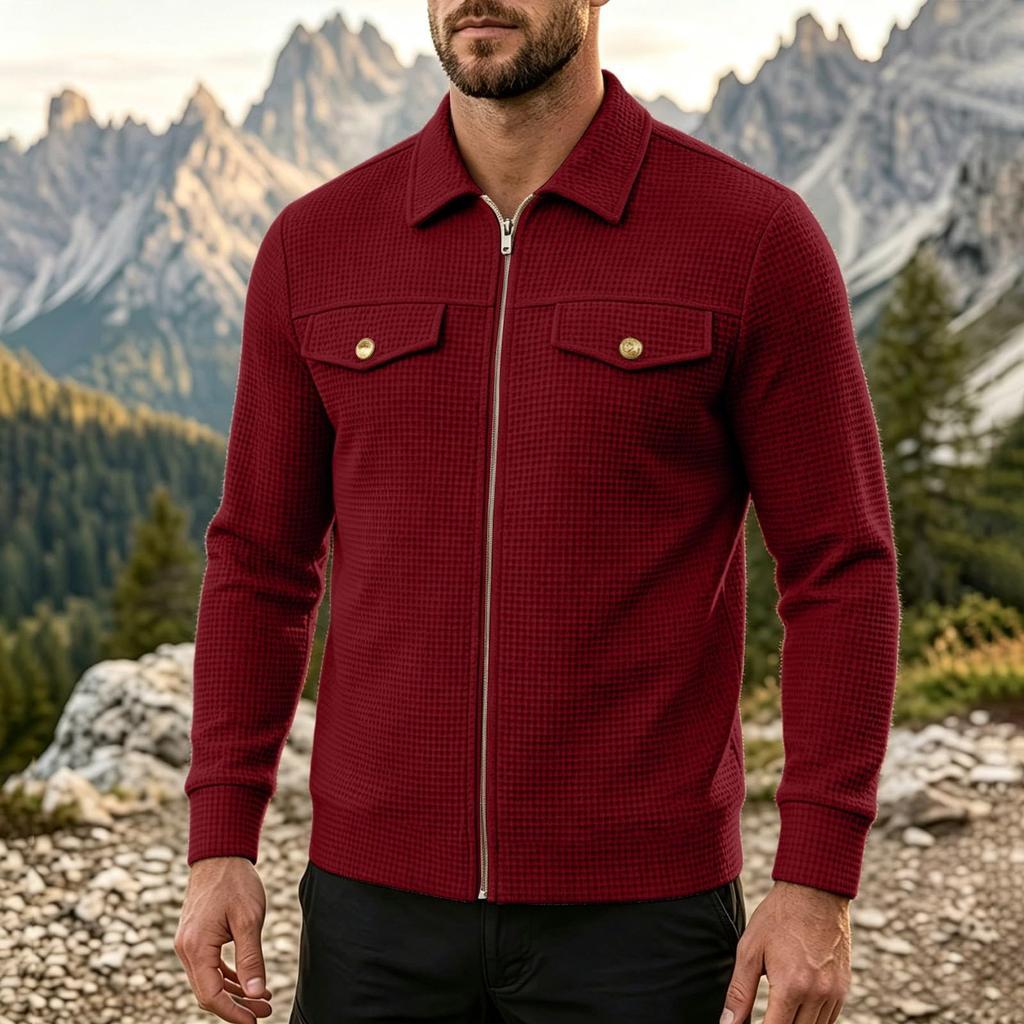 Men's Casual Color Lapel Collar Jacket for Spring and, Fashion Outerwear