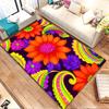 Vibrant Floral Paisley Design Patterned Carpet, Non Slip Mat Suitable for Living Room and Bedroom Sofas
