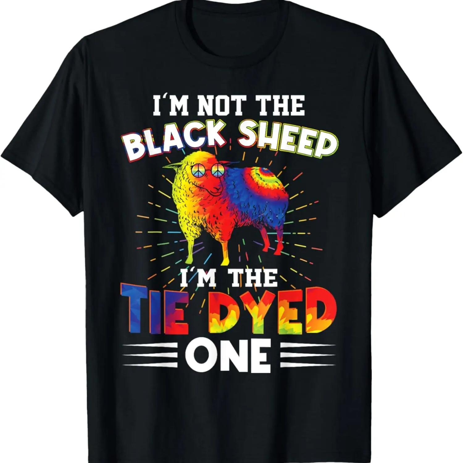

I m Not The Black Sheep I m The Tie Dyed One Hippie Costume T-Shirt S чёрный