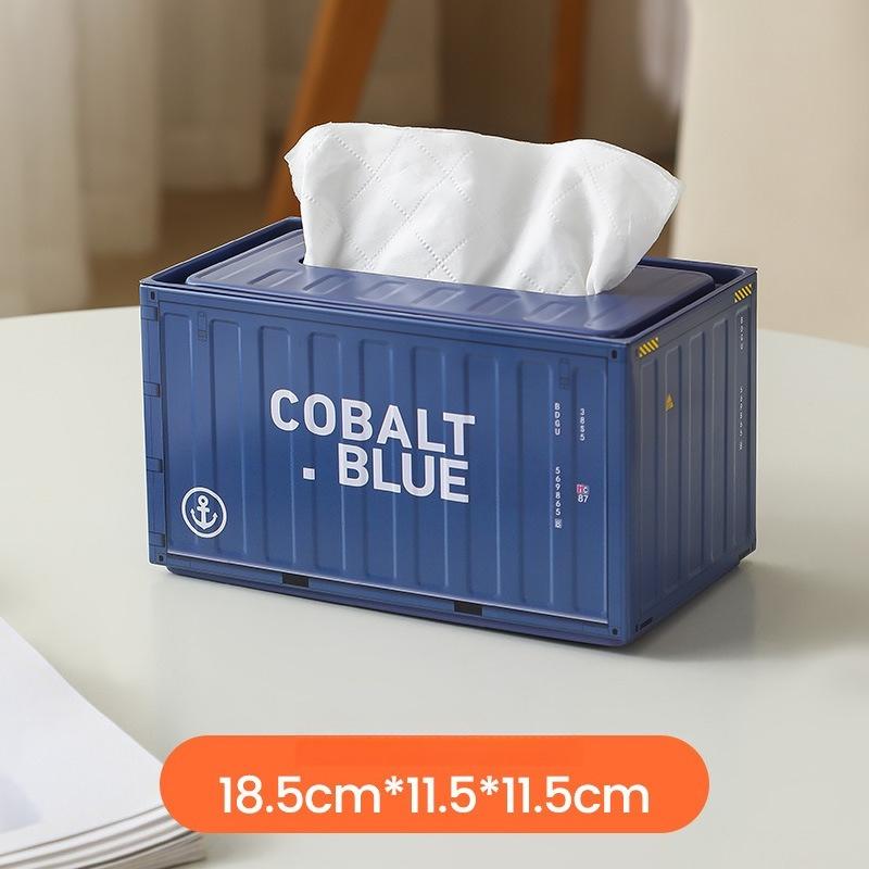 1pc Industrial Style Container Iron Tissue Box Storage Box, Creative Container Tissue Box for Home Living Room Simple Decoration, Holiday Gift