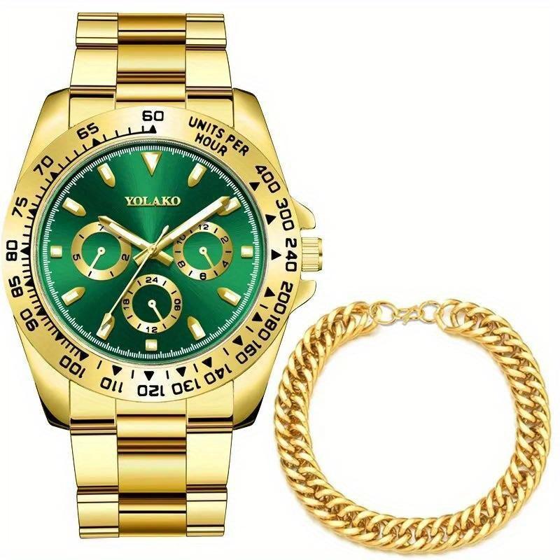 

Модные мужские часы из нержавеющей стали, роскошные золотые кварцевые наручные часы с календарем, мужские деловые повседневные часы с браслетом