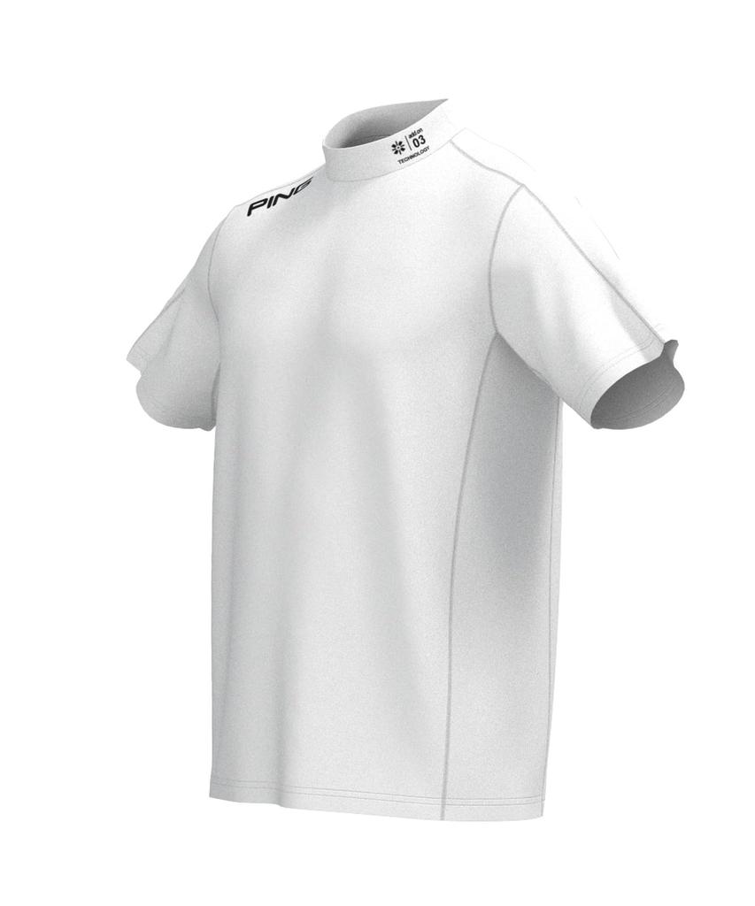 Ping Apparel Men's Short Sleeve High Neck Shirt [AddElm Series] (ADD.03 Technology) / Golf Undershirt / 621-3268807 030_White, Size S