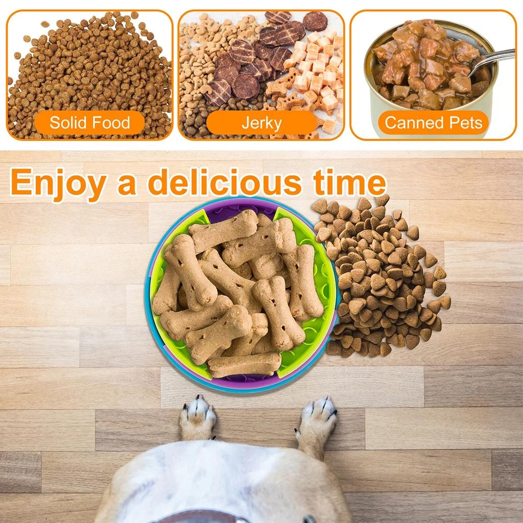 Pet Slow Food Bowl Dog 3-Layers Interactive Game Food Puzzle Feeder Choke-proof Antiderrapante Alimentador Tigela para cães pequenos/médios/grandes