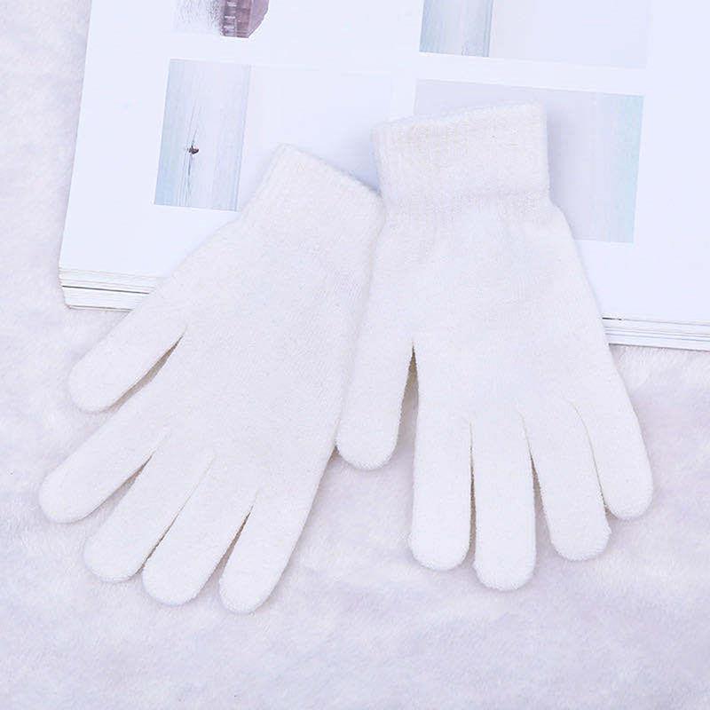 Women Cashmere Knitted Gloves Autumn Winter Hand Warmer Thicken Lining Full Fingered Mittens Skiing Short Wrist Gloves Solid NEW