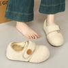 Women's Flat Cotton Shoes for Autumn and Winter Round Headed Plush Warm Women's Shoes Retro Velvet Casual Shoes Zapatos De Mujer