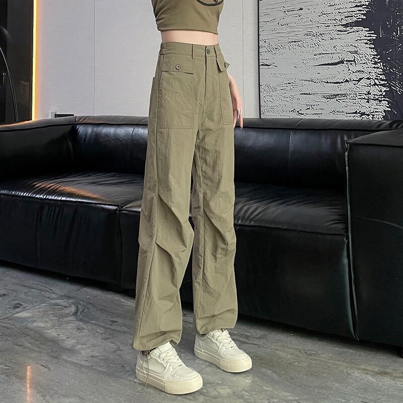 

TonLion 2025 Summer Wide-Leg Parachute Pants M