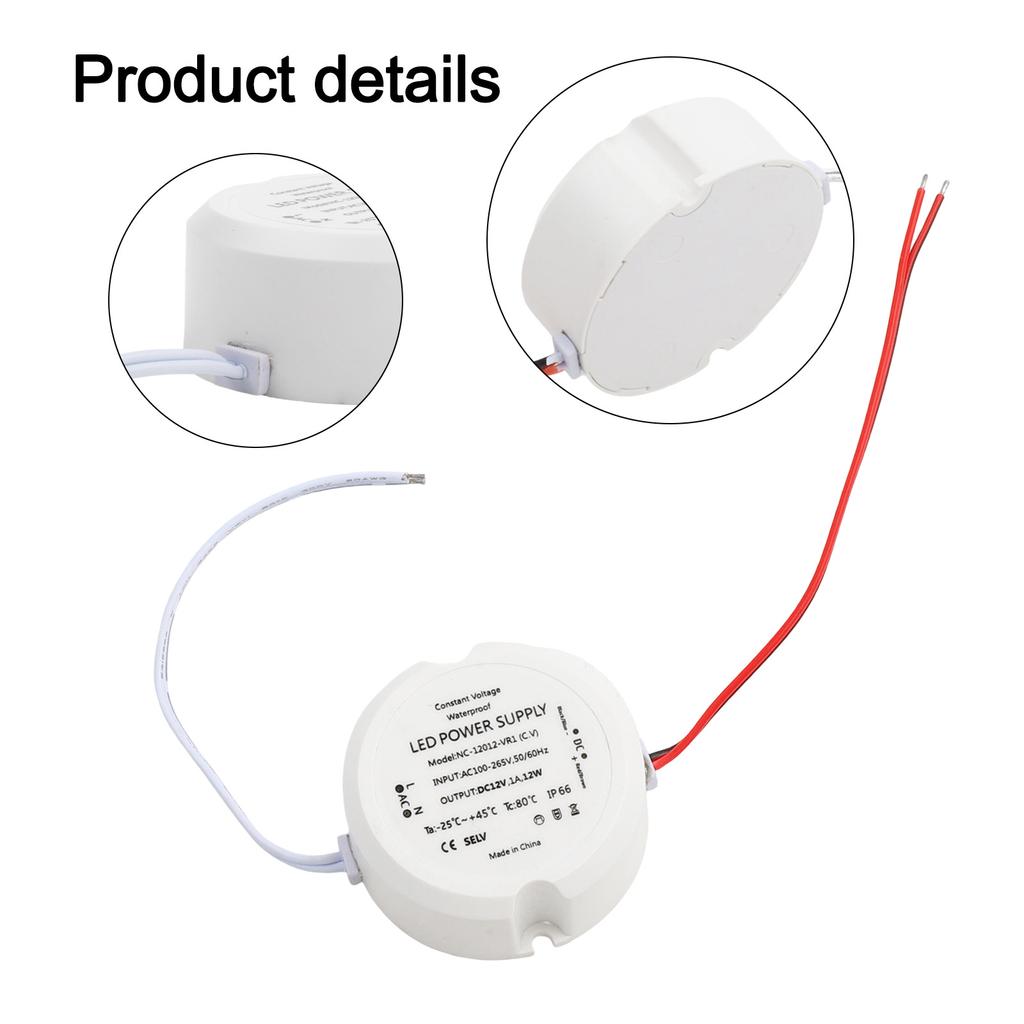 12w Ac To Dc Converter Switching Power Supply 55*23mm LED Transformer Compact Size 55*23mm High Efficiency Indoor Outdoor Use