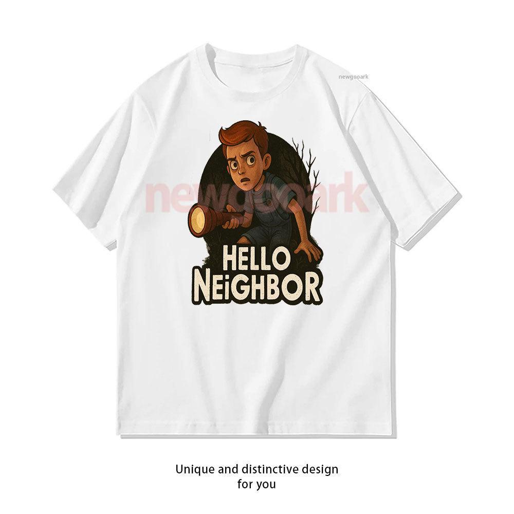 

Hello Neighbor Puzzle Games Tshirt Woman Man Casual Cotton Graphic T Shirts Creative Streetwear Tops Tee Shortsleev Camisetas S