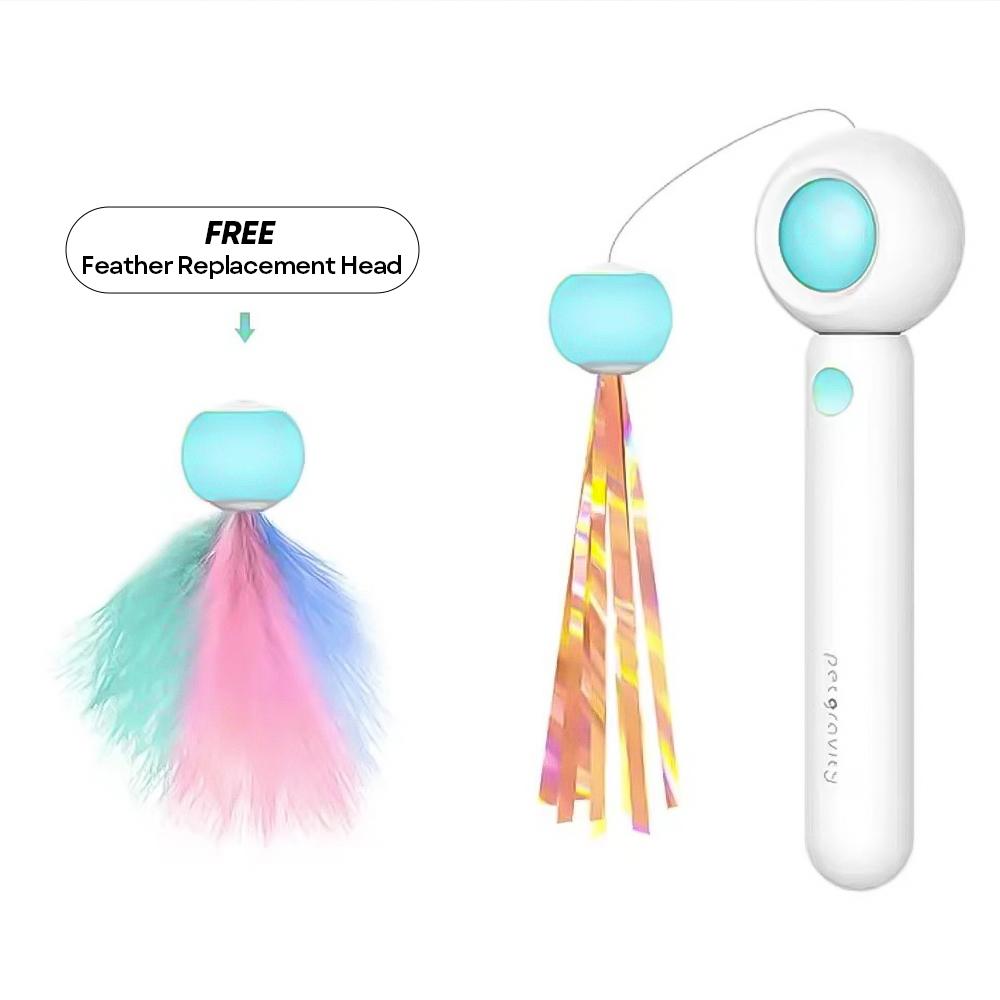 Interactive Cat Toys Retractable Cat Stick Toy for Kitten Playing Cat Laser Teaser Wand Pets Supplies Products Cat Accessories