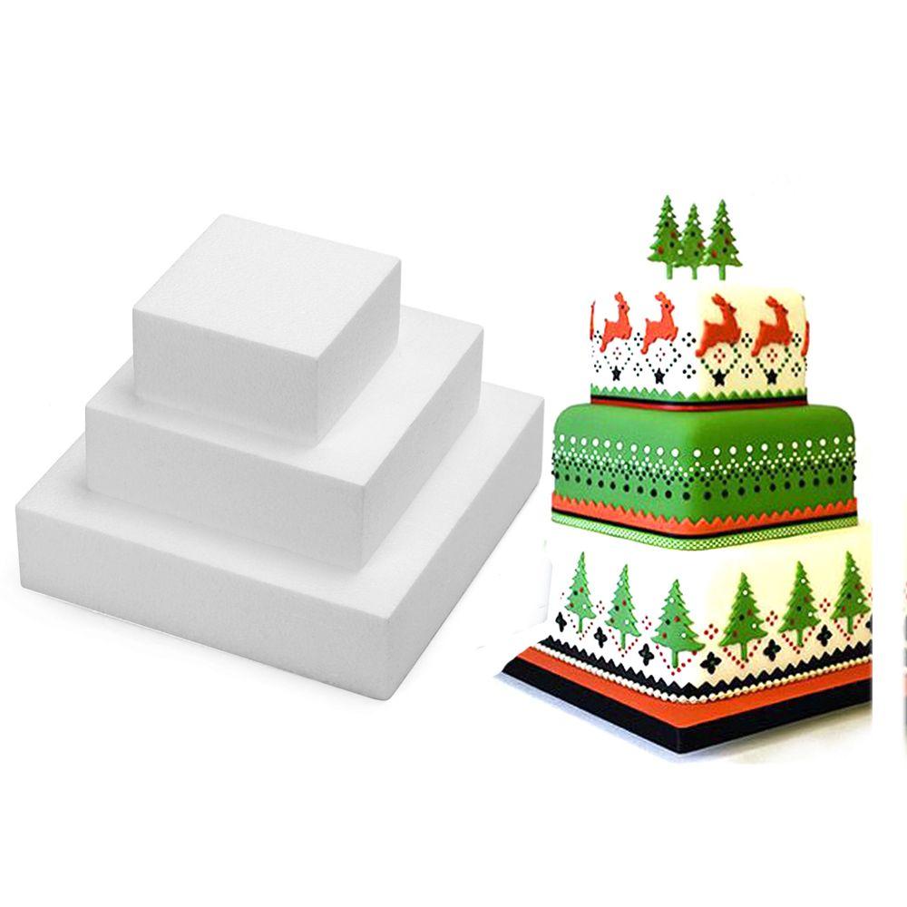 4/6/8/ Inch DIY Bakeware Styrofoam Cake Dummy Foam Cake Mould Baking Mold Practice Model