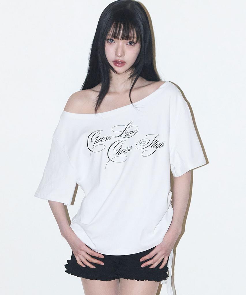 ILLIGO Sheer Ribbon Off-Shoulder Top White