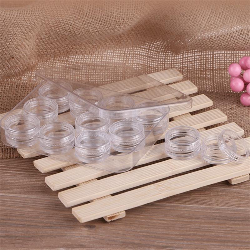 12 Stück/Box Mini Leere Plastikflasche Schmuck Perle Nachfüllbare Flaschen Kosmetikbehälter Aufbewahrungsgläser Box Nagel Trockenblume Aufbewahrung