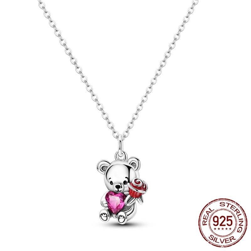MULA Hote Heart Pendant Necklace 925 Silver Snake Neck Necklace Original Bracelet DIY Jewelry Fashion Luxury Women