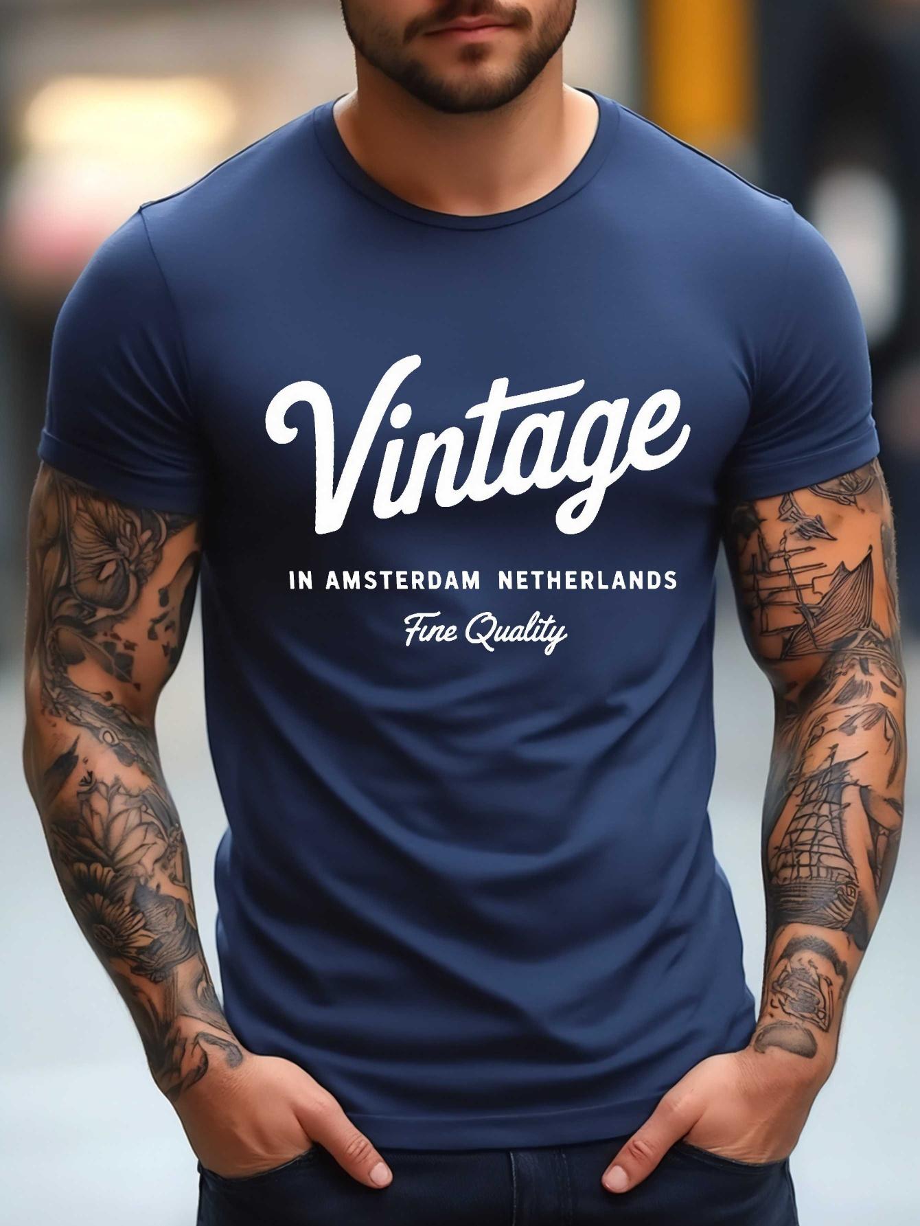 Vintage Amsterdam Print T-shirt - 605 Cotton Blend XXXXL