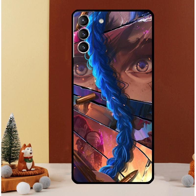Anime Arcane Jinx Case For Samsung Galaxy S23 S24 Ultra S8 S9 S10 S22 Plus Note 10 20 Ultra S20 S21 FE Cover