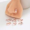 Non-perforated U-shaped Nose Clip with Exquisite Diamond-encrusted Leaf Rose Decoration Nose Stud