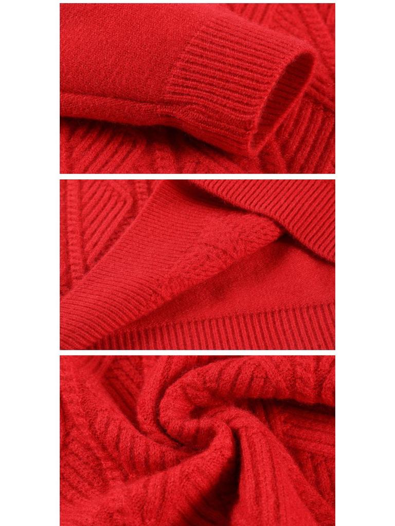 Men's Thick Warm Half-Zip Knit Sweater - Business Casual Pullover for Autumn/Winter