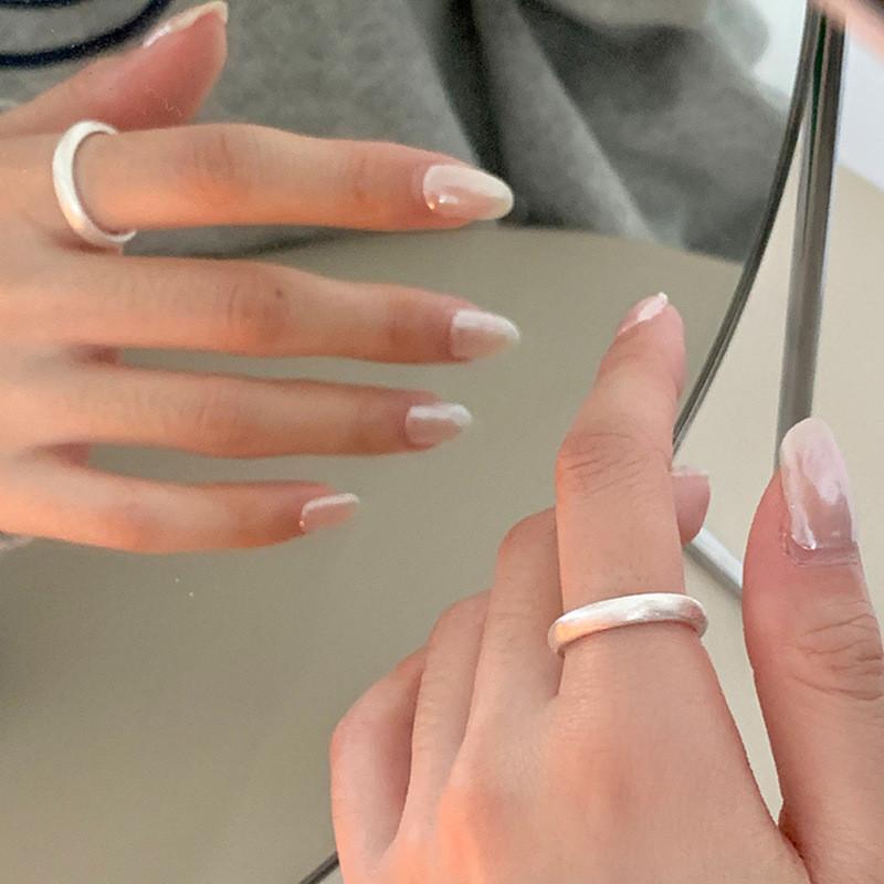 Korean Stylish Inspired Adjustable Pearl And Silver Ring For Women Modern Fashion 2023 Jewelry