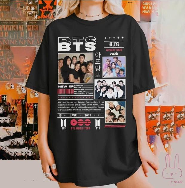BTS 2013–2026 World Tour Graphic T-Shirt for ARMY – K-Pop Fan Gift Tee.