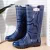 Fashion Trend Men's Tall Rain Boots Waterproof and Non-slip Water Shoes Thickened Beef Tendon Sole Wear-resistant Rain Shoes