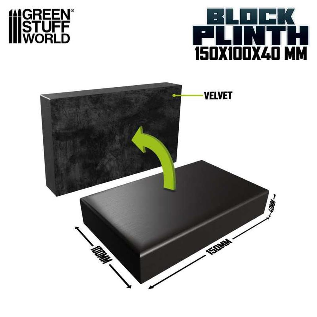Green Stuff World Rechteckiger Display-Block, 15 cm x 10 cm, Schwarz, Hobby-Zubehör, GSWD-1811