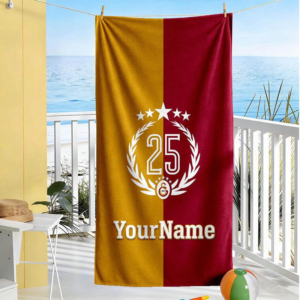 Galatasaray Customize Text Beach Towel High Absorbency & Quick-Dry Suitable for Sports Travel Swimming Yoga Bathroom Beach And Pool